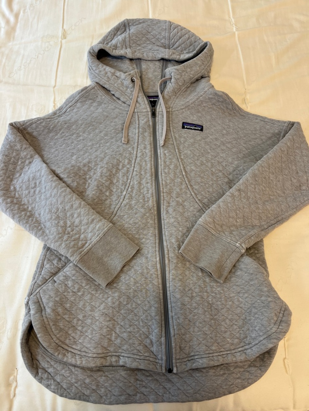 Patagonia Quilted Zip Hoodie - Heather Gray